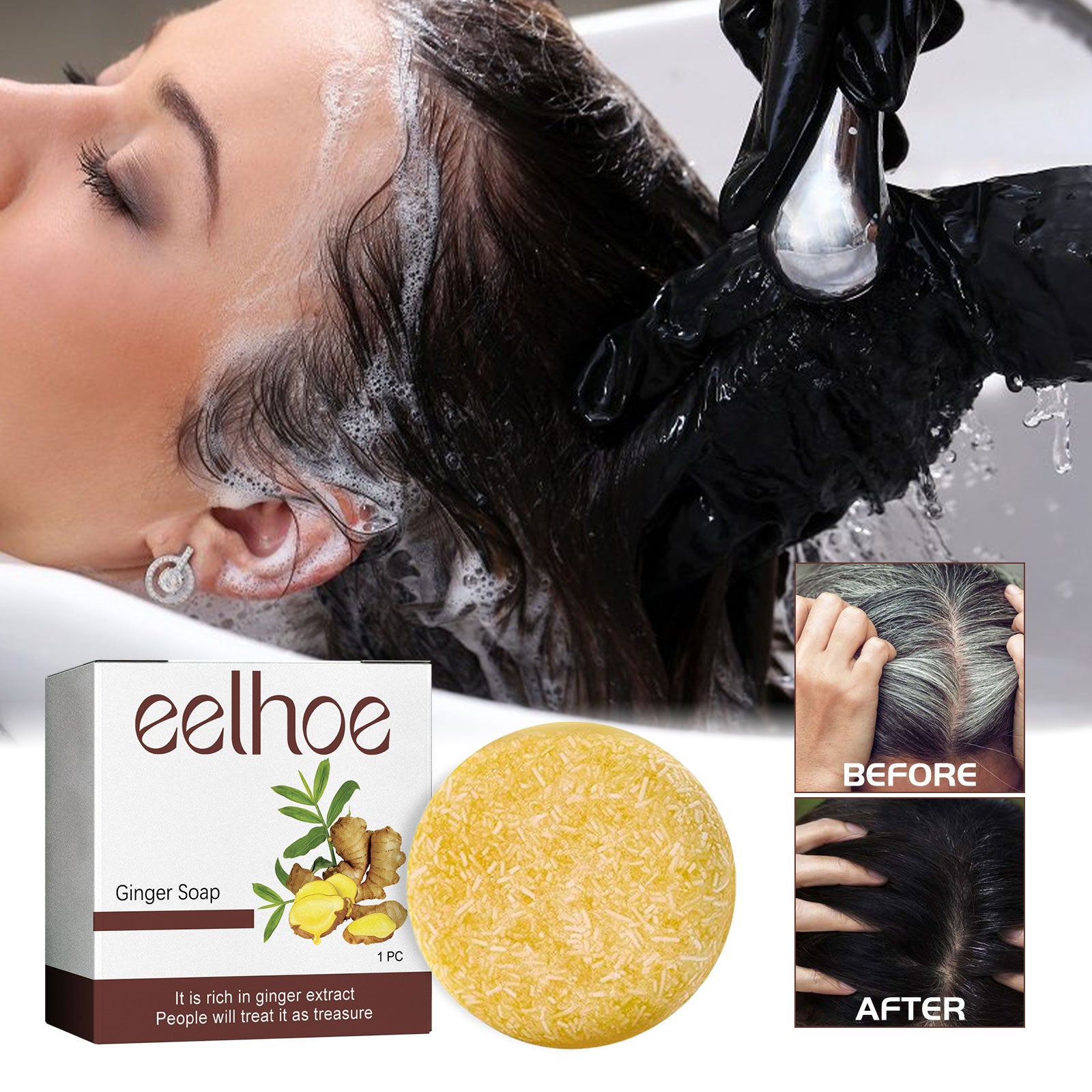 Ginger Soap, White Hair Repair Natural Black Hair Moisturizing Soft Clean And Nourishing Hair Care Shampoo Soap Health Eprolo https://www.cyberehub.com