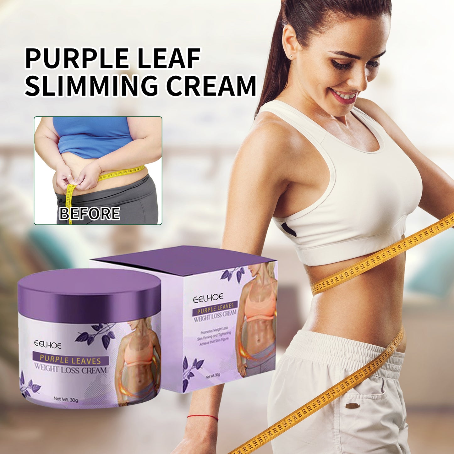Eelhoe Purple Leaf Slimming Cream Body Shaping And Firming Skin Small Waist Slim Curves Body Slimming Moisturizer Health Eprolo https://www.cyberehub.com