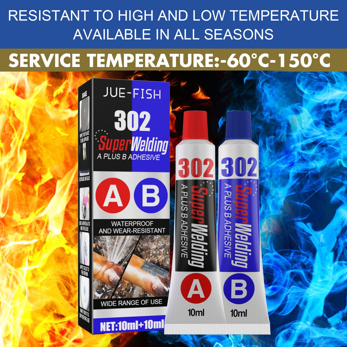 Jue-Fish AB Casting Glue, Fast Drying Metal Tank Repair High Temperature Casting Glue Home Eprolo https://www.cyberehub.com