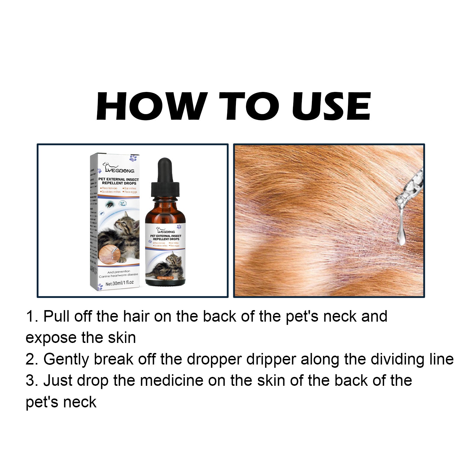 Yegbong Pet Extracorporeal Insect Repellent Drops, Cats And Dogs Clean To Remove Ticks And Fleas Drops Pet Supplies Pet Eprolo https://www.cyberehub.com