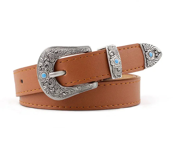 Women's belt with metal carving Camel Belt Apparel Belt Trendsi https://www.cyberehub.com