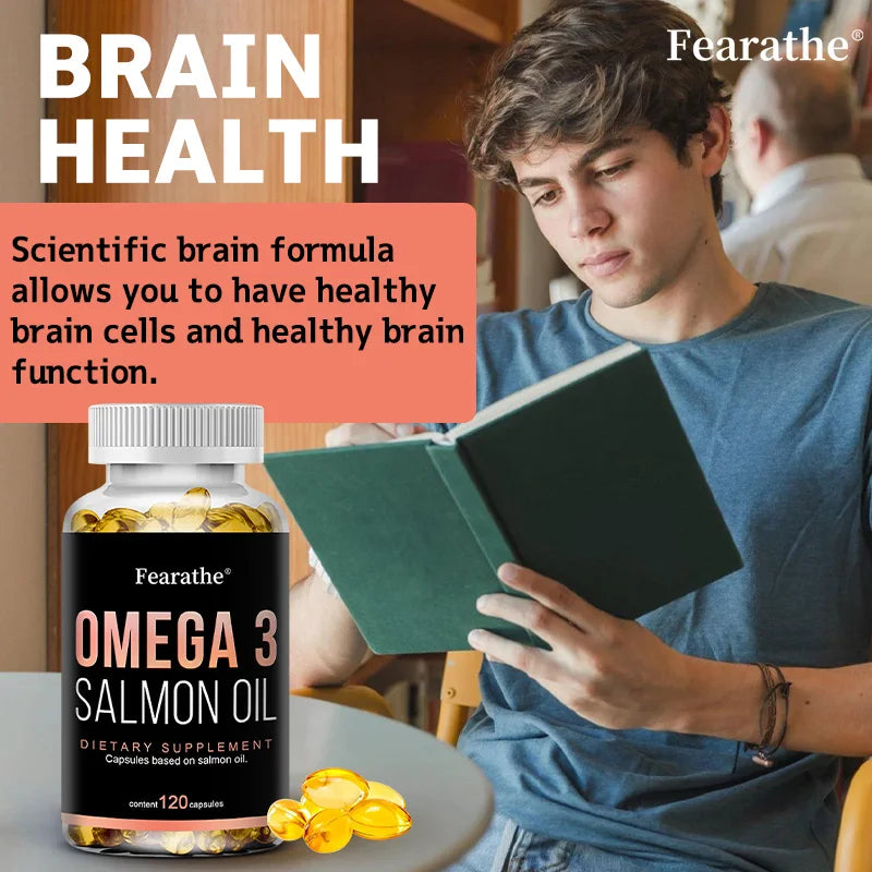 Omega 3 Fish Oil - Pure Salmon Oil, Heart & Brain Health Dietary Supplement - Rich in EPA & DHA, 120 Softgels Supplements Life Quality Supplements Life Quality https://www.cyberehub.com