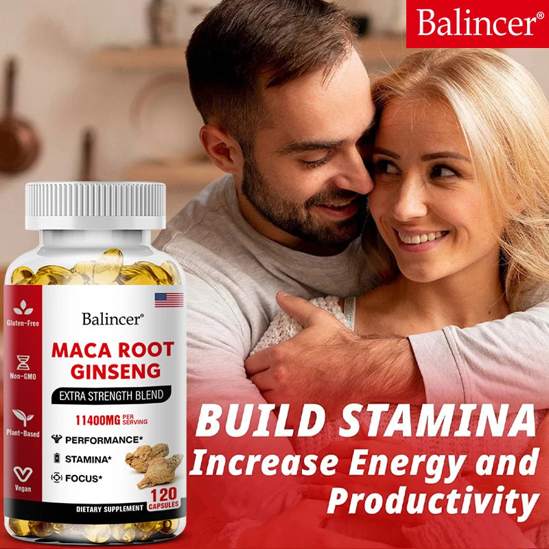 Organic Maca Root + Ginseng Extract Capsules - Stamina & Mood - Energy Supplement for Men and Women Supplements Life Quality Supplements Life Quality https://www.cyberehub.com