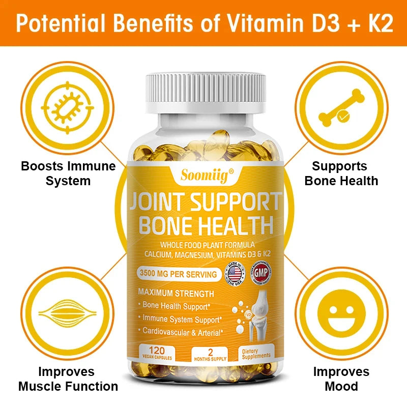 Calcium Magnesium Vitamin D3 & K2 - Supports healthy joint structure, function & comfort, muscle, immunity, bones, non-GMO Supplements Life Quality Supplements Life Quality https://www.cyberehub.com