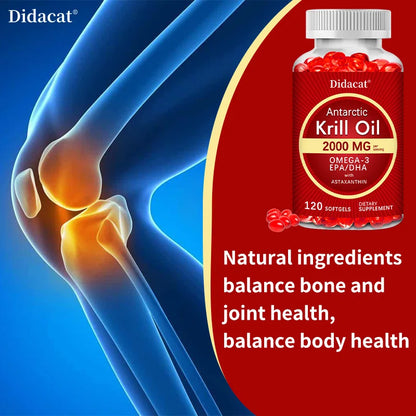 Antarctic Krill Oil 2000 mg 120 Softgels | Omega 3 EPA, DHA, Astaxanthin Supplement from Red Krill - Supports Bone, Heart, Brain Supplements Life Quality Supplements Life Quality https://www.cyberehub.com
