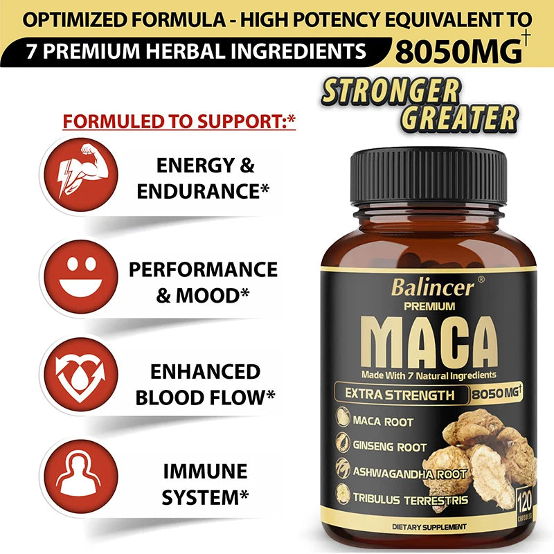 Maca Root Capsules - Natural Energy Supplement, Supports Athletic Performance and Motivation, Builds Muscle and Strengthens Supplements Life Quality Supplements Life Quality https://www.cyberehub.com