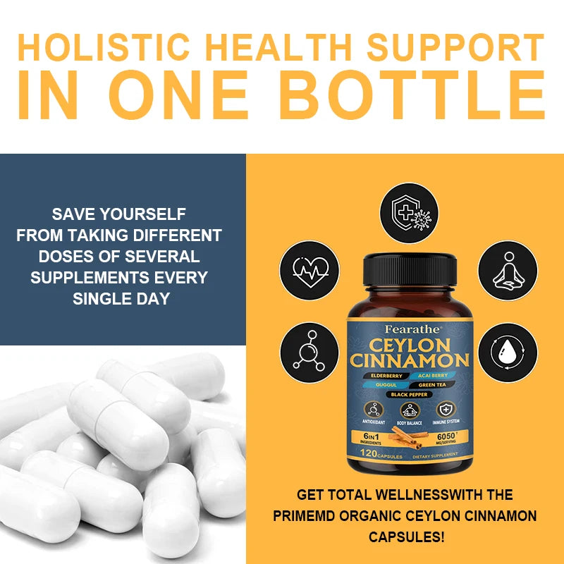 Organic Ceylon Cinnamon Capsules - Balance, Immune System, Antioxidant, 100% Certified Organic, Gluten Free and Non-GMO Supplements Life Quality Supplements Life Quality https://www.cyberehub.com