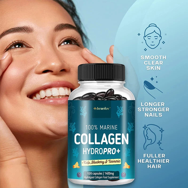 Powerful Marine Collagen - With Hyaluronic Acid, Biotin & Blueberry - 1400mg Complex-Hydrolyzed Type 1-With Vitamins & Minerals Supplements Life Quality Supplements Life Quality https://www.cyberehub.com