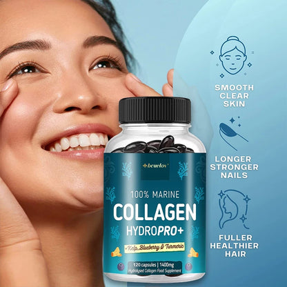 Powerful Marine Collagen - With Hyaluronic Acid, Biotin & Blueberry - 1400mg Complex-Hydrolyzed Type 1-With Vitamins & Minerals Supplements Life Quality Supplements Life Quality https://www.cyberehub.com