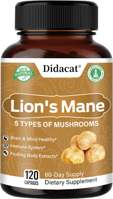 Lion's Mane 5-Mushroom Capsules - Supports brain and focus health, immune defense, and more 120count United States Supplements Life Quality Supplements Life Quality https://www.cyberehub.com