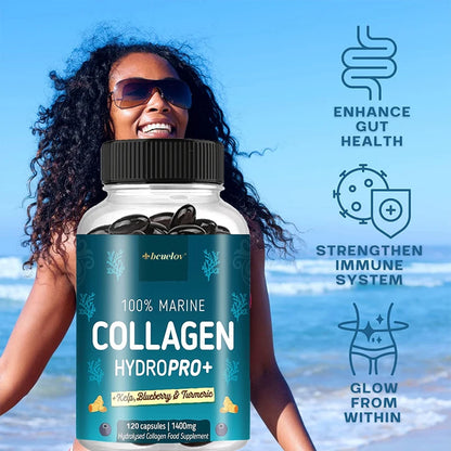 Powerful Marine Collagen - With Hyaluronic Acid, Biotin & Blueberry - 1400mg Complex-Hydrolyzed Type 1-With Vitamins & Minerals Supplements Life Quality Supplements Life Quality https://www.cyberehub.com