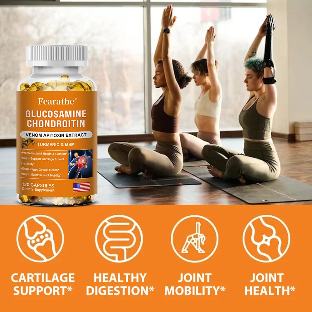 Natural Bee Venom Extract Glucosamine Chondroitin Capsules- Joint Support, Anti-Aging, Anti-Inflammation, Antioxidant, Cartilage Supplements Life Quality Supplements Life Quality https://www.cyberehub.com