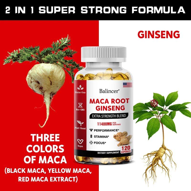 Organic Maca Root + Ginseng Extract Capsules - Stamina & Mood - Energy Supplement for Men and Women Supplements Life Quality Supplements Life Quality https://www.cyberehub.com