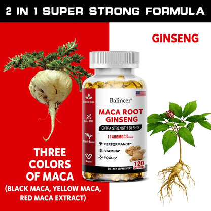 Organic Maca Root + Ginseng Extract Capsules - Stamina & Mood - Energy Supplement for Men and Women Supplements Life Quality Supplements Life Quality https://www.cyberehub.com
