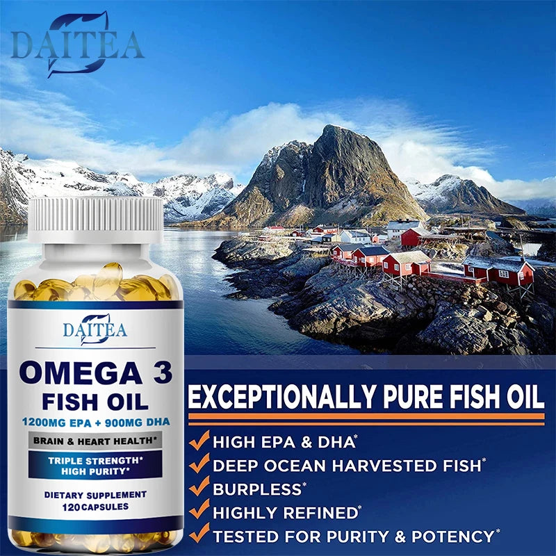Premium Omega 3 Fish Oil | High EPA 1200 mg + DHA 900 mg | Supports Brain & Heart Health Supplements Life Quality Supplements Life Quality https://www.cyberehub.com