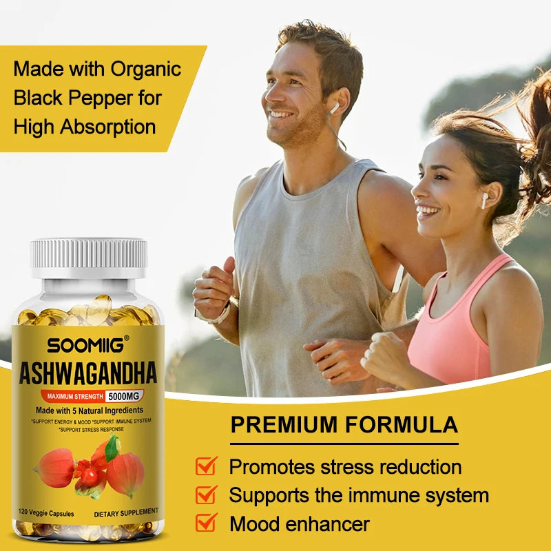 ASHWAGANDHA, Maximum Strength, 5000 Mg, Supports Energy and Mood, Immune System, Stress Response Supplements Life Quality Supplements Life Quality https://www.cyberehub.com