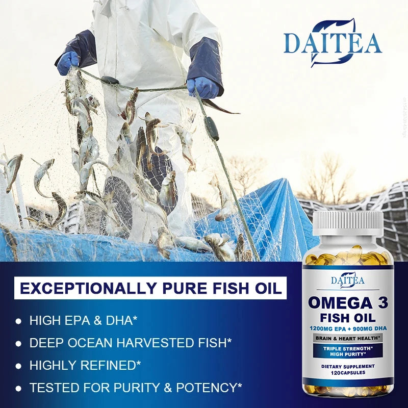 Premium Omega 3 Fish Oil | High EPA 1200 mg + DHA 900 mg | Supports Brain & Heart Health Supplements Life Quality Supplements Life Quality https://www.cyberehub.com