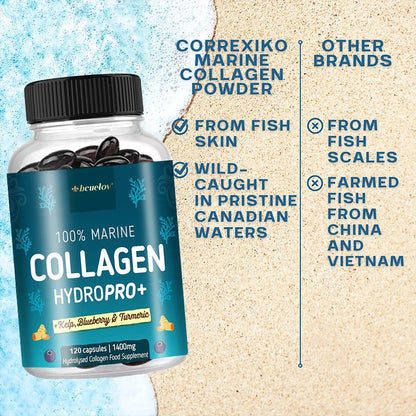 Powerful Marine Collagen - With Hyaluronic Acid, Biotin & Blueberry - 1400mg Complex-Hydrolyzed Type 1-With Vitamins & Minerals Supplements Life Quality Supplements Life Quality https://www.cyberehub.com