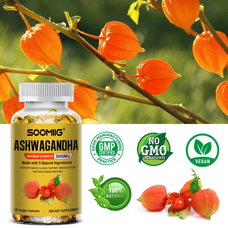 ASHWAGANDHA, Maximum Strength, 5000 Mg, Supports Energy and Mood, Immune System, Stress Response Supplements Life Quality Supplements Life Quality https://www.cyberehub.com