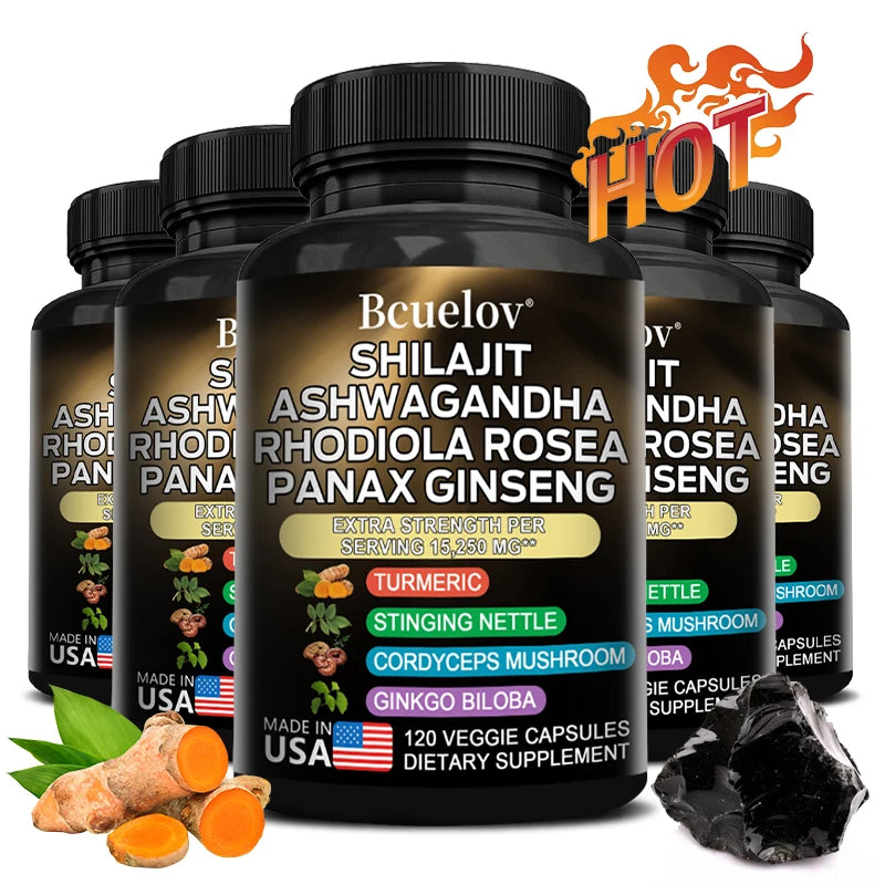 Shilajit Resin Himalaya Capsules - 15250 mg - Combination of Ashwagandha, Ginseng, Cordyceps, Ginkgo, Turmeric Supplements Life Quality Supplements Life Quality https://www.cyberehub.com