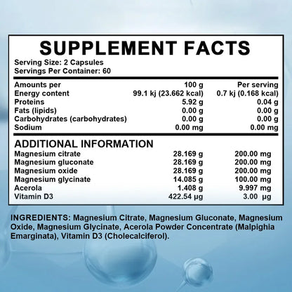 Magnesium Citrate, Magnesium Supplement for Men and Women, Improves Sleep, Relieves Stress and Anxiety, 120 Capsules Supplements Life Quality Supplements Life Quality https://www.cyberehub.com