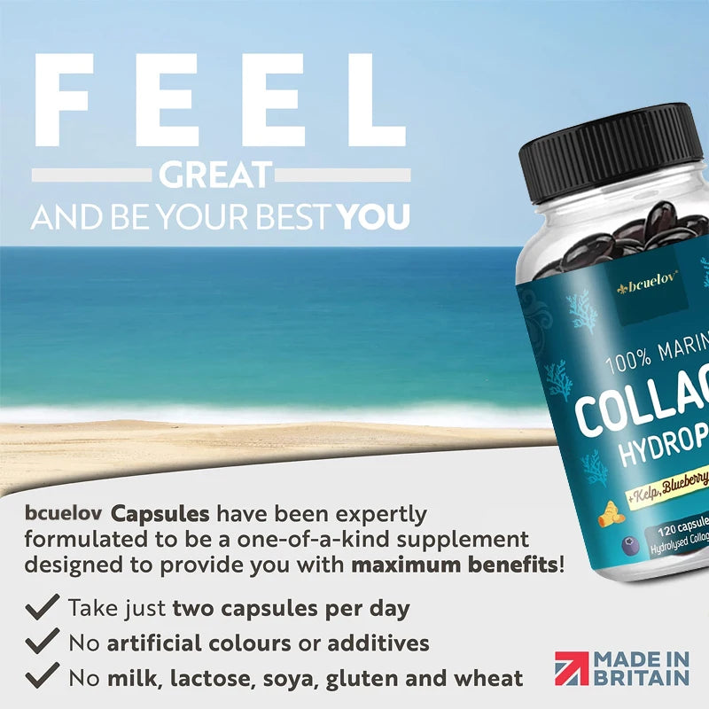 Powerful Marine Collagen - With Hyaluronic Acid, Biotin & Blueberry - 1400mg Complex-Hydrolyzed Type 1-With Vitamins & Minerals Supplements Life Quality Supplements Life Quality https://www.cyberehub.com