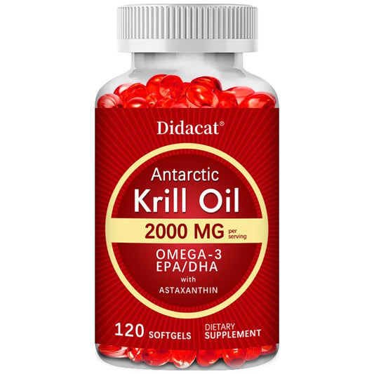 Antarctic Krill Oil 2000 mg 120 Softgels | Omega 3 EPA, DHA, Astaxanthin Supplement from Red Krill - Supports Bone, Heart, Brain 120count United States Supplements Life Quality Supplements Life Quality https://www.cyberehub.com