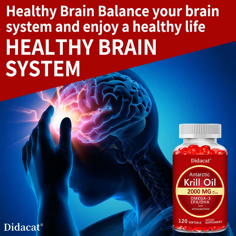 Antarctic Krill Oil 2000 mg 120 Softgels | Omega 3 EPA, DHA, Astaxanthin Supplement from Red Krill - Supports Bone, Heart, Brain Supplements Life Quality Supplements Life Quality https://www.cyberehub.com