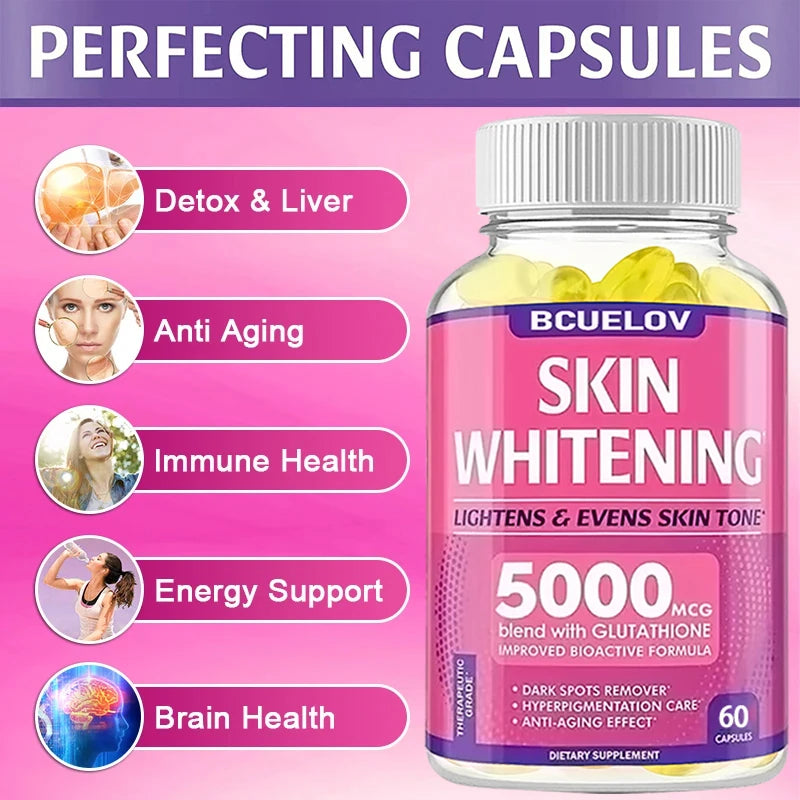 Bcuelov Collagen + Glutathione + Vitamin C Skin and Facial Health - Antioxidants - - 120 Vegetarian Capsules Supplements Life Quality Supplements Life Quality https://www.cyberehub.com