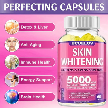 Bcuelov Collagen + Glutathione + Vitamin C Skin and Facial Health - Antioxidants - - 120 Vegetarian Capsules Supplements Life Quality Supplements Life Quality https://www.cyberehub.com