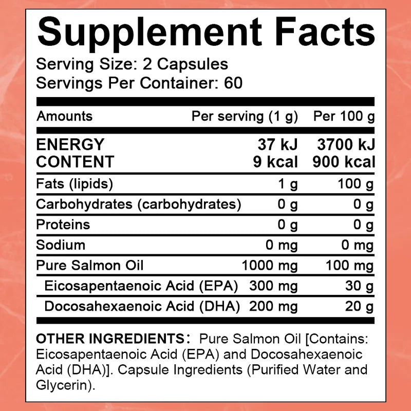 Omega 3 Fish Oil - Pure Salmon Oil, Heart & Brain Health Dietary Supplement - Rich in EPA & DHA, 120 Softgels Supplements Life Quality Supplements Life Quality https://www.cyberehub.com