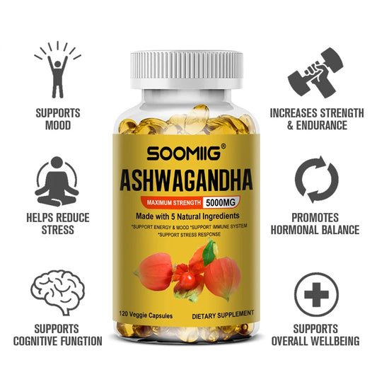 ASHWAGANDHA, Maximum Strength, 5000 Mg, Supports Energy and Mood, Immune System, Stress Response Supplements Life Quality Supplements Life Quality https://www.cyberehub.com
