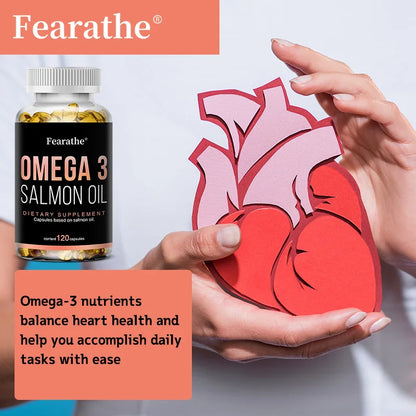 Omega 3 Fish Oil - Pure Salmon Oil, Heart & Brain Health Dietary Supplement - Rich in EPA & DHA, 120 Softgels Supplements Life Quality Supplements Life Quality https://www.cyberehub.com