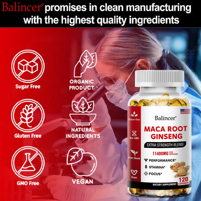Organic Maca Root + Ginseng Extract Capsules - Stamina & Mood - Energy Supplement for Men and Women Supplements Life Quality Supplements Life Quality https://www.cyberehub.com