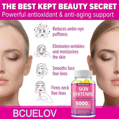 Bcuelov Collagen + Glutathione + Vitamin C Skin and Facial Health - Antioxidants - - 120 Vegetarian Capsules Supplements Life Quality Supplements Life Quality https://www.cyberehub.com