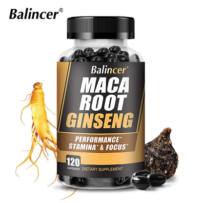 Maca Root + Ginseng Extract Capsules for Adult Men and Women - Energy, Vitality, Endurance and Muscle Mass 120count United States Supplements Life Quality Supplements Life Quality https://www.cyberehub.com
