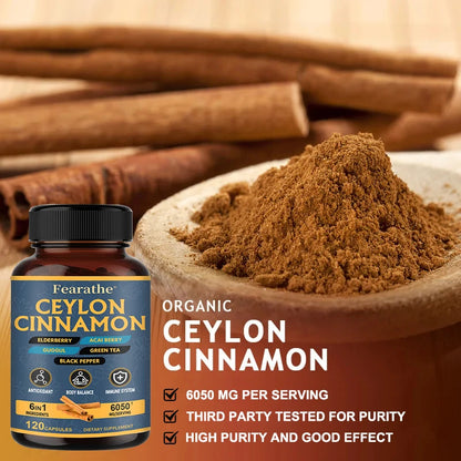 Organic Ceylon Cinnamon Capsules - Balance, Immune System, Antioxidant, 100% Certified Organic, Gluten Free and Non-GMO Supplements Life Quality Supplements Life Quality https://www.cyberehub.com