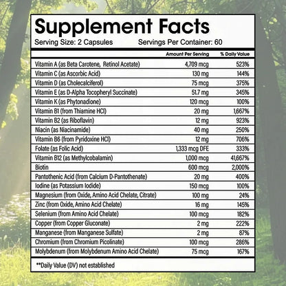 Multivitamin with Iron - Weight Management Supplement, Fat Burning & Metabolism, Vitamin & Mineral Supplement, 120 Capsules Supplements Life Quality Supplements Life Quality https://www.cyberehub.com