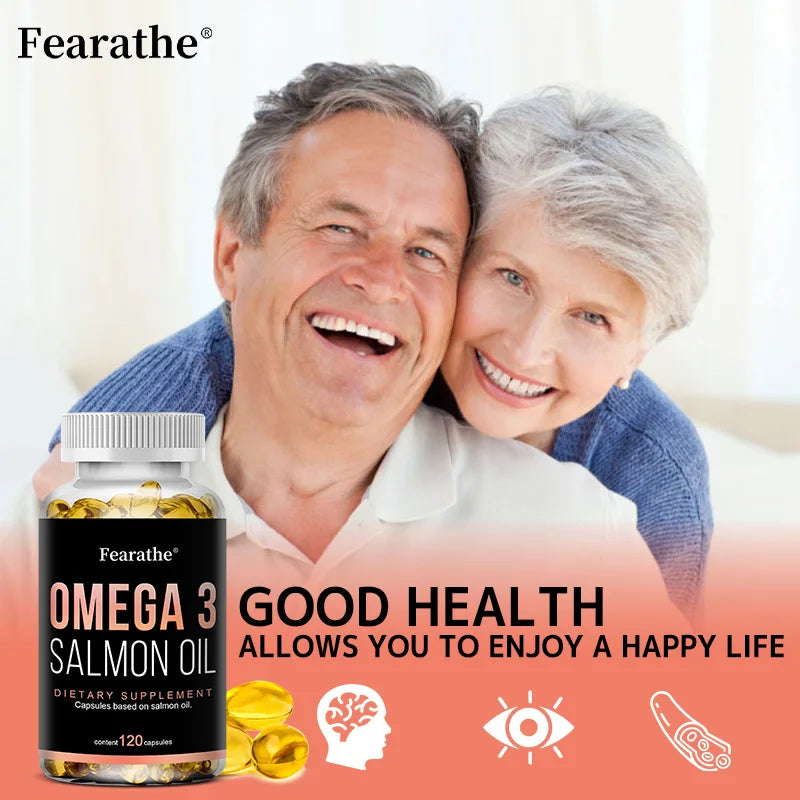 Omega 3 Fish Oil - Pure Salmon Oil, Heart & Brain Health Dietary Supplement - Rich in EPA & DHA, 120 Softgels Supplements Life Quality Supplements Life Quality https://www.cyberehub.com