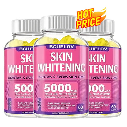 Bcuelov Collagen + Glutathione + Vitamin C Skin and Facial Health - Antioxidants - - 120 Vegetarian Capsules Supplements Life Quality Supplements Life Quality https://www.cyberehub.com
