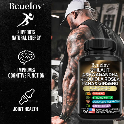 Shilajit Resin Himalaya Capsules - 15250 mg - Combination of Ashwagandha, Ginseng, Cordyceps, Ginkgo, Turmeric Supplements Life Quality Supplements Life Quality https://www.cyberehub.com