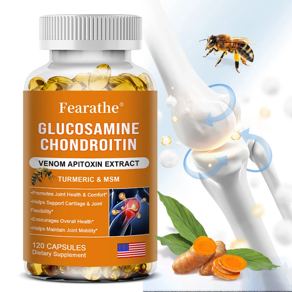 Natural Bee Venom Extract Glucosamine Chondroitin Capsules- Joint Support, Anti-Aging, Anti-Inflammation, Antioxidant, Cartilage Supplements Life Quality Supplements Life Quality https://www.cyberehub.com