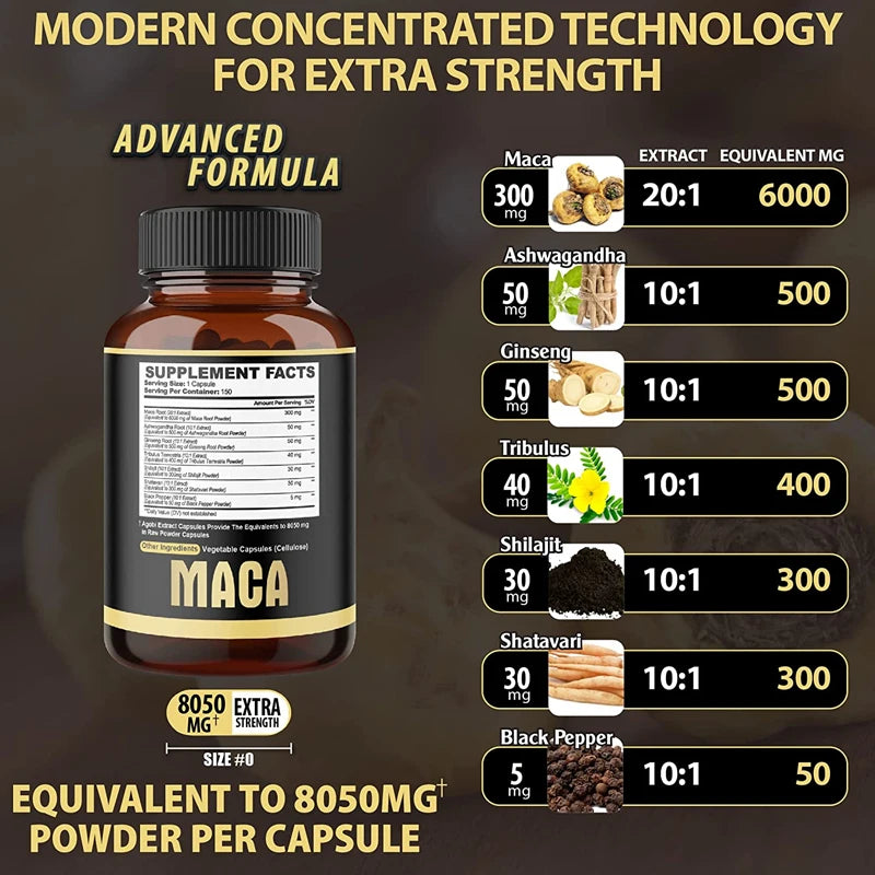 Maca Root Capsules - Natural Energy Supplement, Supports Athletic Performance and Motivation, Builds Muscle and Strengthens Supplements Life Quality Supplements Life Quality https://www.cyberehub.com