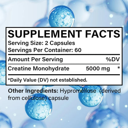 Creatine Monohydrate 5000 mg, Supports Muscle, Performance & Strength, Recovery, Brain Function, 120 Capsules Supplements Life Quality Supplements Life Quality https://www.cyberehub.com