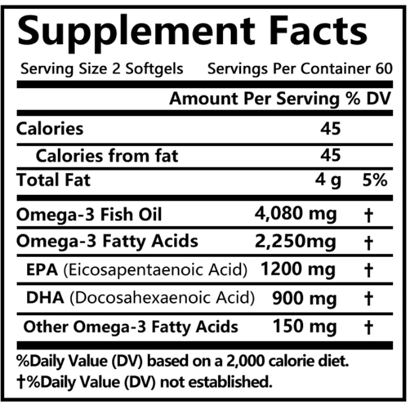 Premium Omega 3 Fish Oil | High EPA 1200 mg + DHA 900 mg | Supports Brain & Heart Health Supplements Life Quality Supplements Life Quality https://www.cyberehub.com