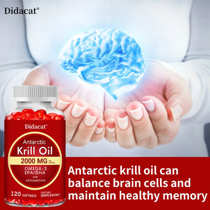 Antarctic Krill Oil 2000 mg 120 Softgels | Omega 3 EPA, DHA, Astaxanthin Supplement from Red Krill - Supports Bone, Heart, Brain Supplements Life Quality Supplements Life Quality https://www.cyberehub.com