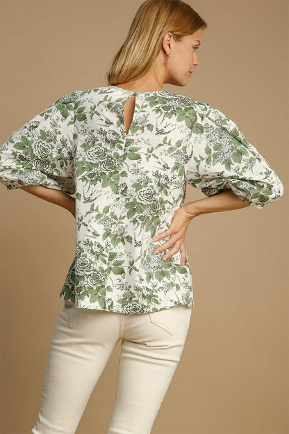 Umgee Floral Pleated Detail Lace Trim Sleeve Blouse Apparel Apparel Ship from USA TikTok Trendsi Umgee USA Trendsi https://www.cyberehub.com