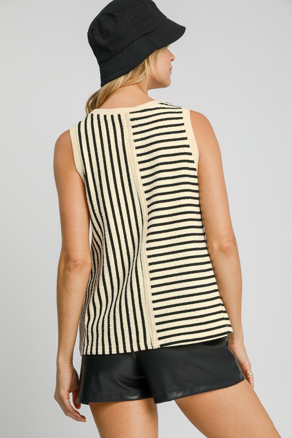 Umgee Round Neck Texture Striped Tank Apparel/Tops Ship from USA TikTok Tops Trendsi Umgee USA USPS Walmart Walmart Apparel Trendsi https://www.cyberehub.com