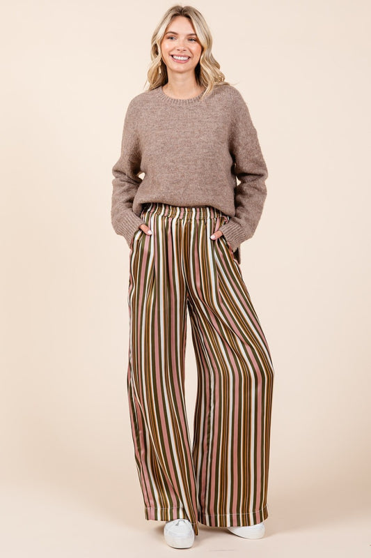 Mittoshop Striped Satin Elastic Waist Wide Leg Pants Mauve Multi Bottoms Bottoms Clothing Mittoshop Ship from USA Women Trendsi https://www.cyberehub.com