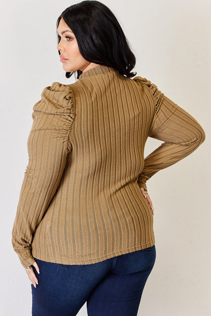 Basic Bae Full Size Ribbed Mock Neck Puff Sleeve T-Shirt Apparel/Tops Basic Bae Ship from USA TikTok Tops Trendsi USPS Walmart Walmart Apparel Trendsi https://www.cyberehub.com